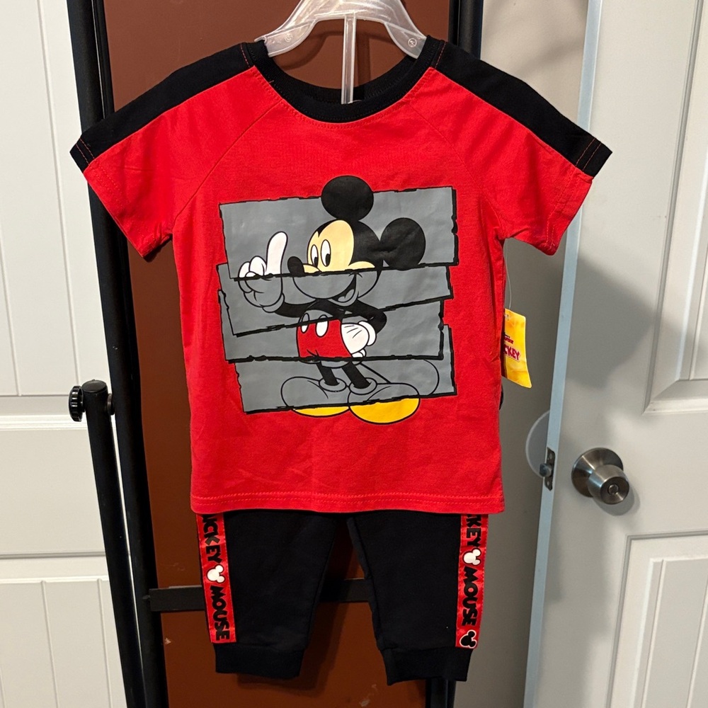 Disney Mickey Mouse Red and Black Kids Matching Set